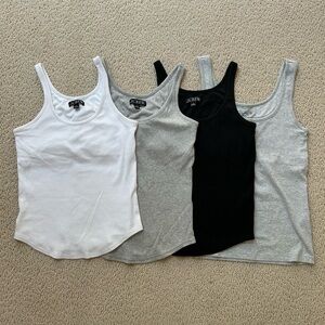 J. Crew vintage rib shelf-bra tank top and perfect fit shelf-bra tank top